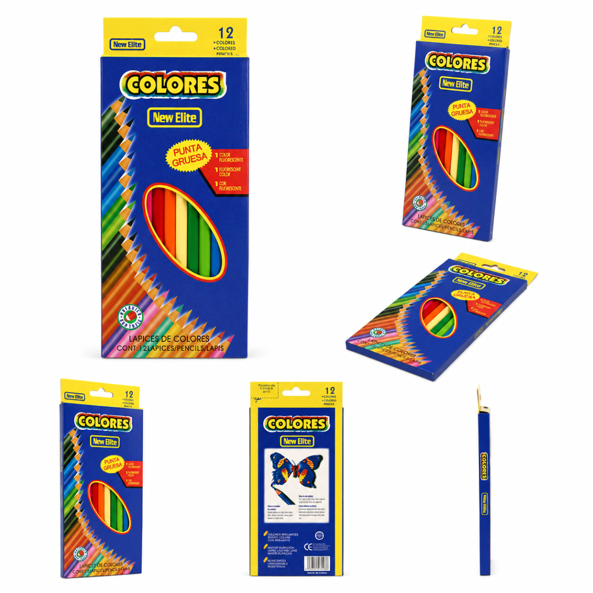 Caja de 12 Lápices de Colores Punta Gruesa