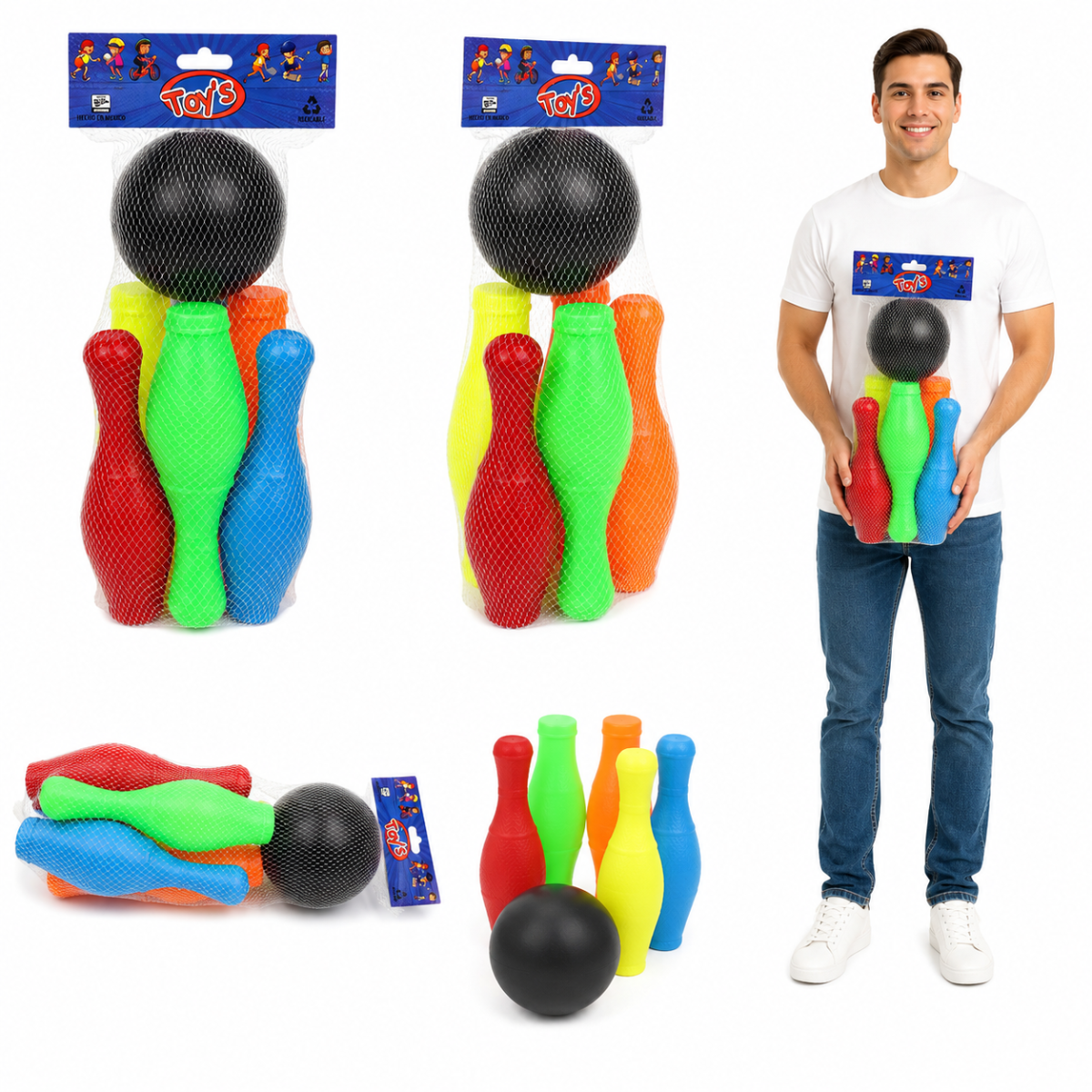 Juego de Boliche Infantil con 6 Pinos y Pelota