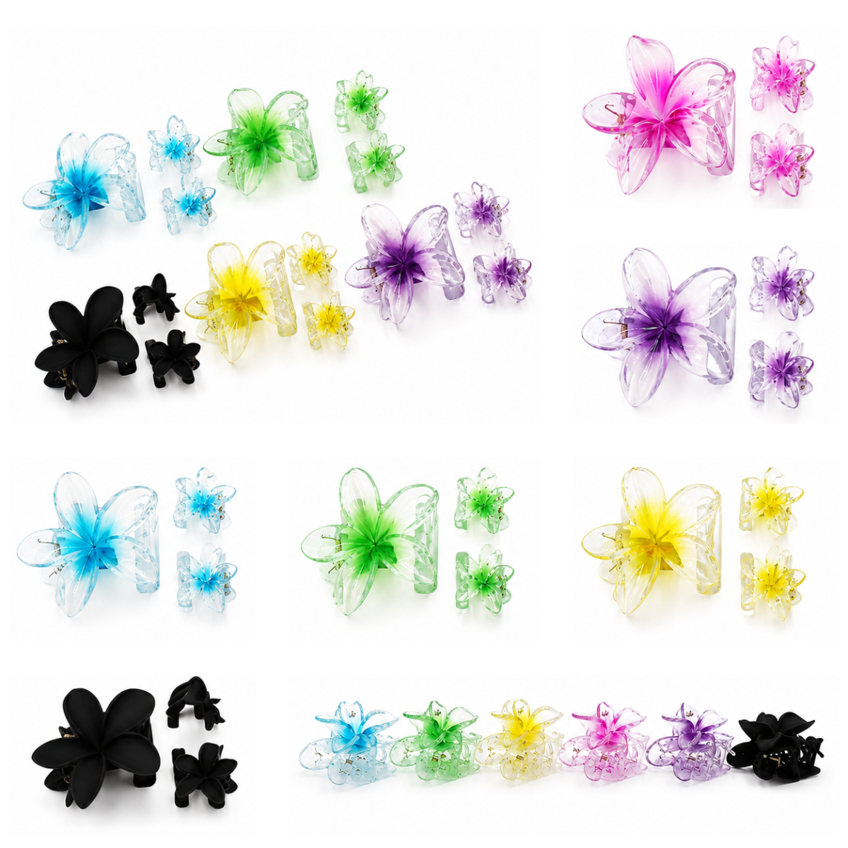 Set de 3 Pinzas para Cabello en Forma de Flor