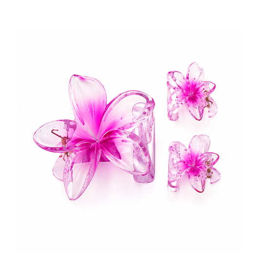 Set de 3 Pinzas para Cabello en Forma de Flor