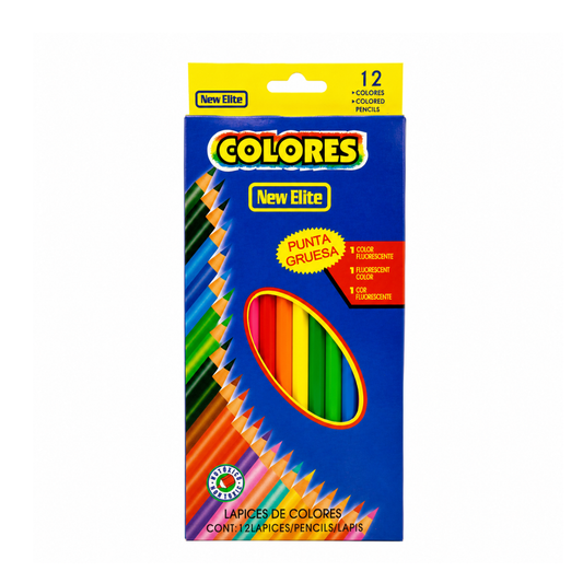 Caja de 12 Lápices de Colores Punta Gruesa