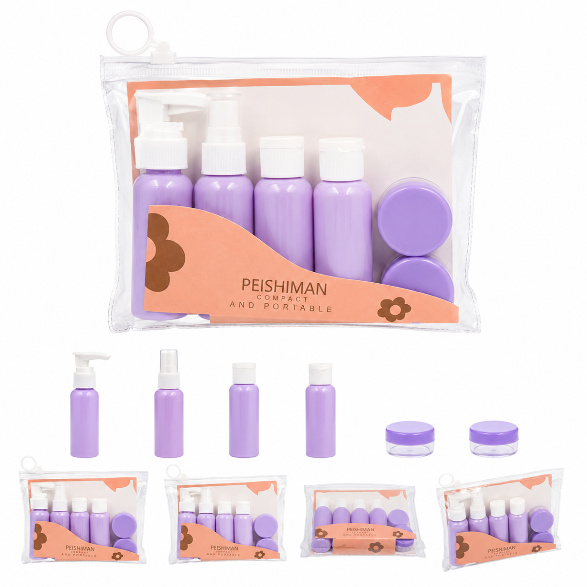 Kit de Envases para Viaje Recargables 6 Piezas