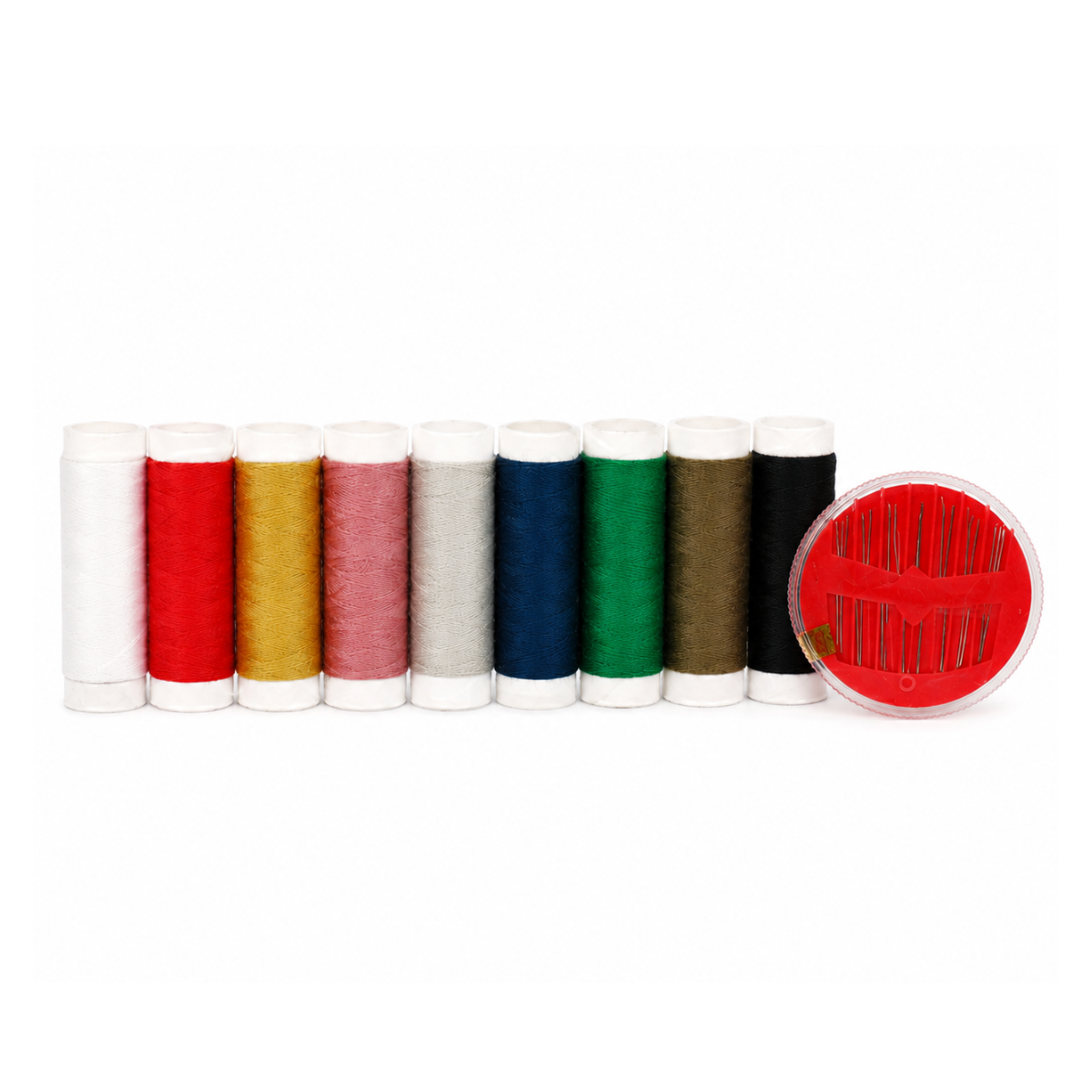 Kit de Costura con 9 Hilos de Colores y Agujas