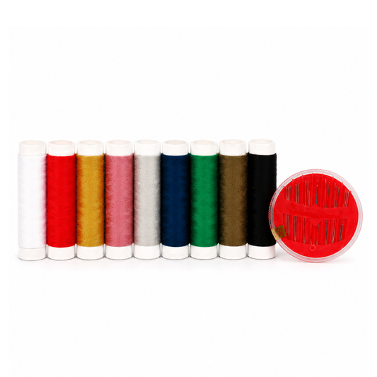 Kit de Costura con 9 Hilos de Colores y Agujas