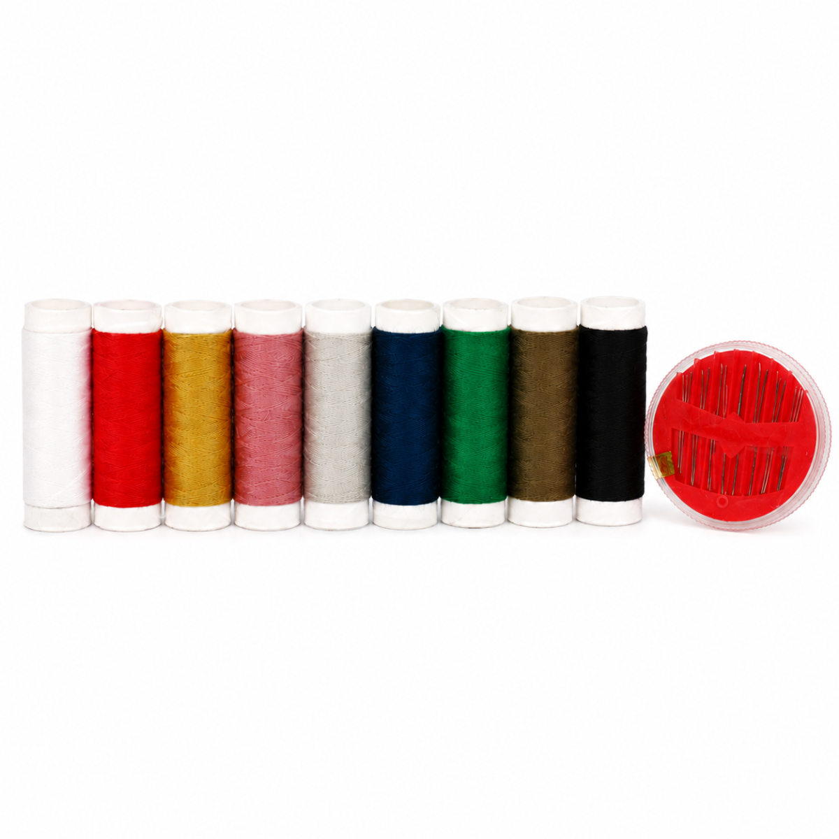 Kit de Costura con 9 Hilos de Colores y Agujas