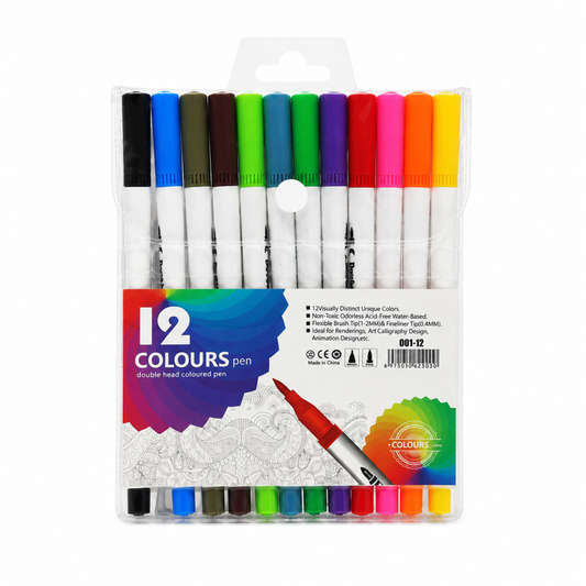 Set de 12 Marcadores de Colores Doble Punta