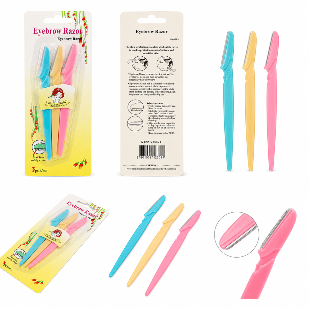 Paquete de 3 Piezas Perfiladores para Cejas