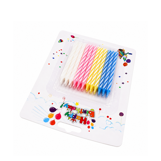 Paquete de 24 Velas para Pastel en Colores Surtidos