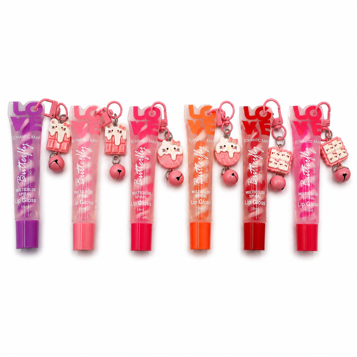 Brillo labial en espiral con llavero Yumarket