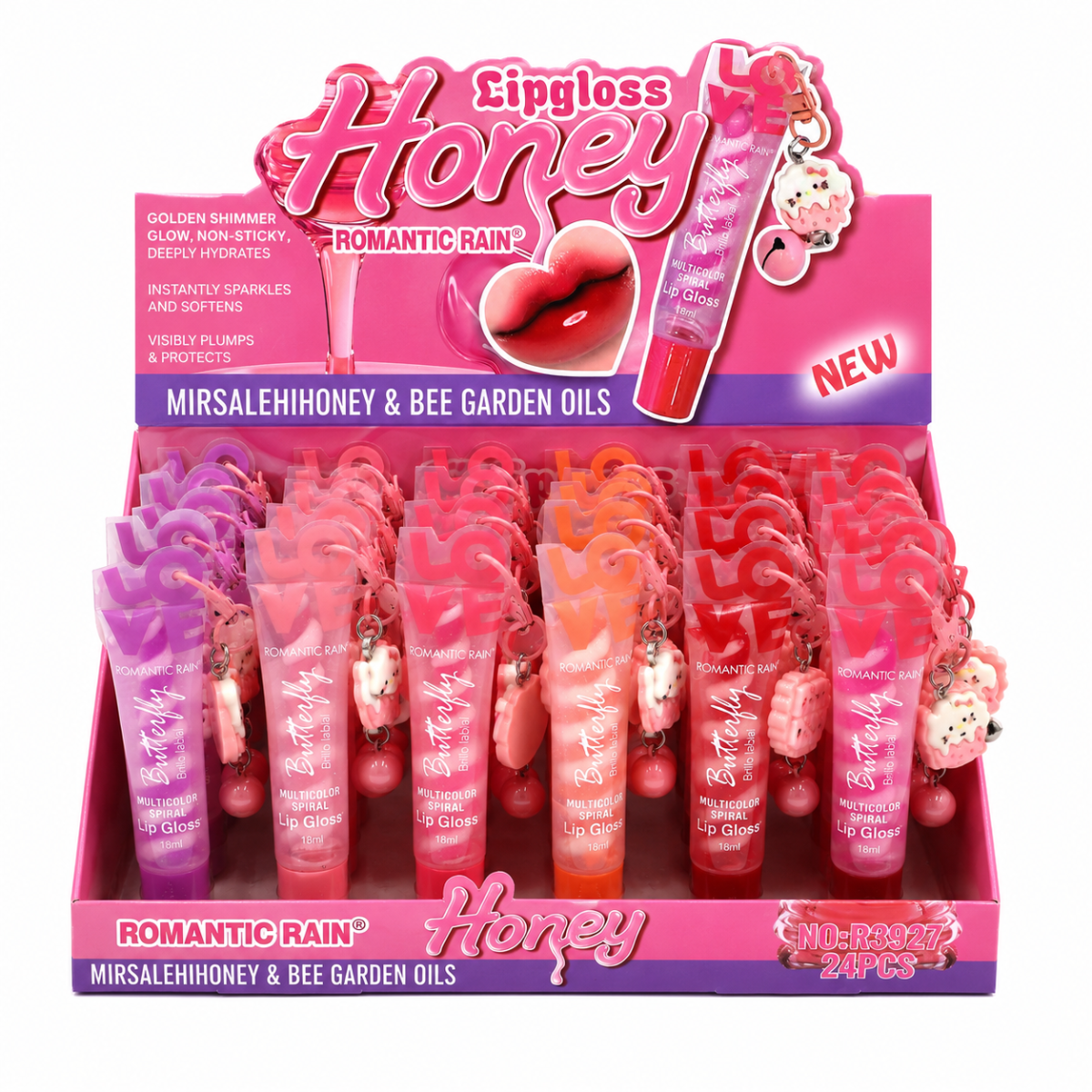 Brillo labial en espiral con llavero Yumarket